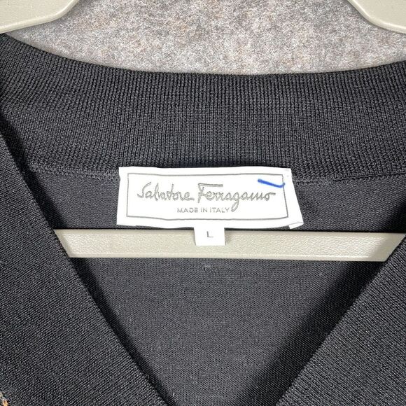 Salvatore Ferragamo Virgin Wool Made in Italy Mens V-Neck Sweater Large $382 USA - Picture 3 of 10